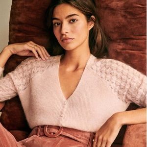 Sézane pink cardigan S